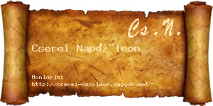 Cserei Napóleon névjegykártya
